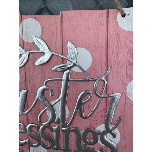 Easter Blessings Hanging Sign Spring Wall Front Door Porch Decor - Picture 2 of 5